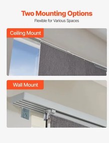 VEVOR Panel Track Blinds Extendable Track 116 cm to 218 cm W Trimmable Dark Gray