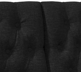 vidaXL Ταπετσαρισμένο κεφαλάρι Μαύρο 135 cm Στερεά ξυλεία πεύκου