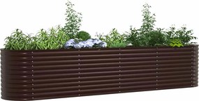 vidaXL Ανεβασμένο Κρεβάτι Καφέ 400 x 80 x 81 cm Ατσάλι