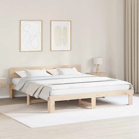 vidaXL Κρεβάτι  με Κεφαλάρι 200x200 εκ Μασίφ Ξύλο Πεύκου