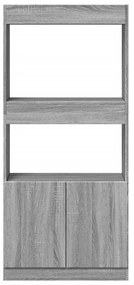 Ντουλάπι Γκρι Sonoma 63x33x140 εκ. από Επεξεργασμένο Ξύλο - Γκρι