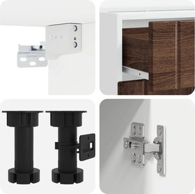 vidaXL Μονάδα κουζίνας LUCCA 5 pcs Καφέ Ξύλο Δρυός Επεξεργασμένο Ξύλο