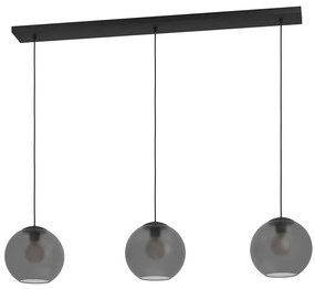 Φωτιστικό Οροφής - Ράγα Arangona 390214 125,5x24,5x150cm 3xE27 40W Grey-Black Eglo Steel,Glass