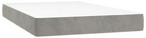 vidaXL Στρώμα με Pocket Springs Ανοιχτό Γκρι 120x220x20 εκ. Βελούδινο