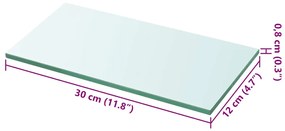 vidaXL Ράφια Πάνελ 2 τεμ. Διάφανα 30 x 12 εκ. Γυάλινα