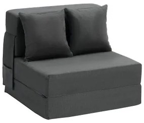 VEVOR Folding Sofa Bed 3-in-1 Foldable Couch Bed with 2 Pillows Dark Grey Single