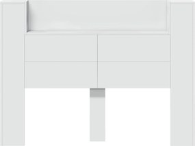 vidaXL Κεφαλάρι με ράφι Λευκό 140 x 16,5 x 103,5 cm Επεξεργασμένο ξύλο