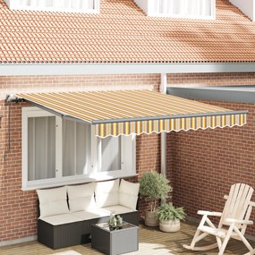vidaXL Χειροκίνητη Ανασυρόμενη Τέντα Ριγέ 350x250 εκ.