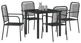 vidaXL Σέτ φαγητού για κήπο 5 pcs Μαύρο