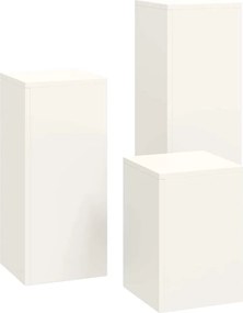 vidaXL Βάση φυτών 3 pcs Λευκό Ατσάλι