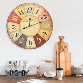 Ρολόι Τοίχου Vintage Πολύχρωμο 60 εκ.