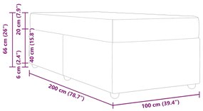 vidaXL Σκελετός κρεβατιού με στρώμα Μαύρο 100 x 200 cm ύφασμα