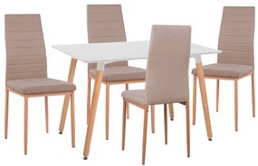 ΣΕΤ ΤΡΑΠΕΖΑΡΙΑΣ 5ΤΜΧ MINIMAL HM11767 ΛΕΥΚΟ MDF-ΜΠΕΖ ΥΦΑΣΜΑ