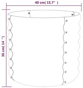 vidaXL Ζαρντινιέρα Ανθρακί 40x40x36 εκ. Γαλβανισμένος χάλυβας