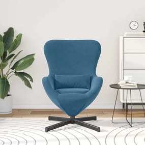 vidaXL Κάθισμα-αυγό Μπλε 63 x 73 x 90 εκ Βελούδο