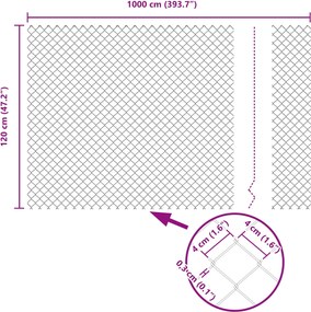 vidaXL Συρματόπλεγμα Περίφραξης με Πάσσαλο 10 x 1,2 μ