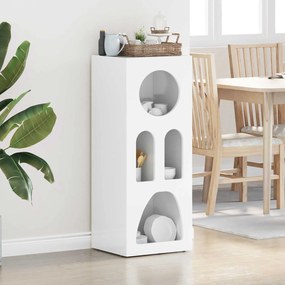 vidaXL Πλαϊνό γραφείο Υψηλής γυαλάδας λευκό 40 x 35 x 100.5 εκ