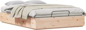 vidaXL Κρεβάτι Οθωμανικού Τύπου Φυσικό 140 x 200 cm Στερεό πεύκο