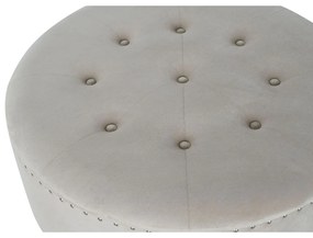 Σκαμπό DKD Home Decor Μπεζ Ασημί πολυεστέρας Ξύλο MDF 80 x 80 x 43 cm