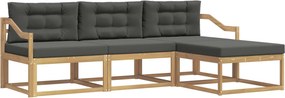 vidaXL Σειρά Καναπέ Εξωτερικού 4 pcs Άσπρο και Ανθρακί Πολυεστέρας