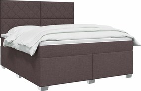 vidaXL Κρεβάτι box spring με στρώμα Σκούρο Καφέ 160 x 200 cm Ύφασμα