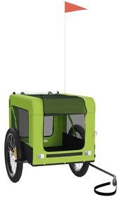 vidaXL Τρέιλερ Ποδηλάτου Κατοικίδιων Πράσινο/Μαύρο Oxford/Σίδηρος