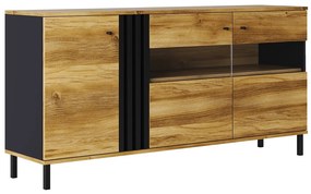 Μπουφές HAYDON Barocco oak gold/Ανθρακί 165x40x82cm