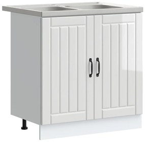 vidaXL Ντουλάπα Κουζίνας με αποθήκευση 2 pcs Λευκό 80 x 46 x 81.5 εκ