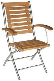 Καρέκλα Πτυσσόμενη Χωρίς Θέσεις SIE-A TEAK INOX 58x57x96cm Natural-Inox