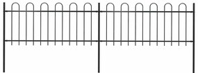 vidaXL Φράχτης Κήπου με Κορυφή από Ατσάλι 359 x 80 εκ. Μαύρος
