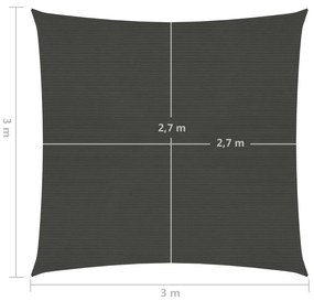 Πανί Σκίασης Ανθρακί 3 x 3 μ. από HDPE 160 γρ./μ² - Ανθρακί