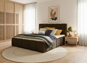 Κρεβάτι Edvi-140 x 200-Kafe-Με μηχανισμό ανύψωσης