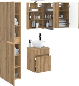vidaXL Σετ Ντουλαπιών Μπάνιου 5 τμχ. Artisan Δρυς Επεξεργασμένο Ξύλο