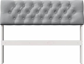 vidaXL Ταπετσαρισμένο κεφαλάρι Ανοιχτό γκρι 100 cm