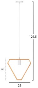 ΦΩΤΙΣΤΙΚΟ ΟΡΟΦΗΣ ΚΡΕΜΑΣΤΟ HM4069 ΤΡΙΓΩΝΟ ΞΥΛΙΝΟ-ΛΕΥΚΟ ΚΑΛΩΔΙΟ 25x28,5x126,5Υεκ.