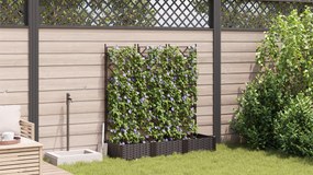 vidaXL gataXL Γλάστρα Κήπου με Πλέγμα 3 τμχ Καφέ 120x40x125.5 εκ.