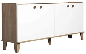 Μπουφές Lethak 197-000285 180x41x78cm Oak-White
