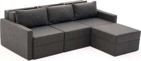Γωνιακός Καναπές Κρεβάτι Ανθρακί SAROS 110x230x72