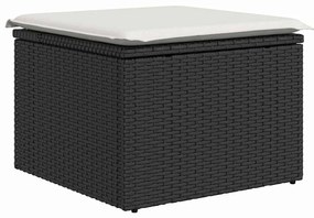 vidaXL Σετ Καναπέ Κήπου με αποθήκευση 8 pcs Μαύρο Πολυ ράταν