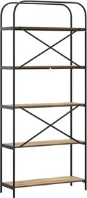 vidaXL Ράφι Βιβλίων 5 επιπέδων 80 x 30 x 183 εκ Επεξεργασμένο ξύλο