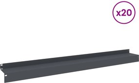 vidaXL Περίγραμμα γκαζόν 20 τμχ. 100 x 10 x 8 εκ Ατσάλι Ανθρακί