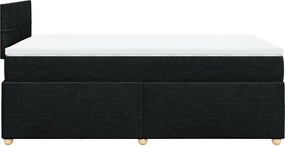 vidaXL Κρεβάτι Boxspring με Στρώμα Μαύρο 120x190 εκ. Υφασμάτινο
