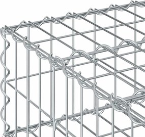 vidaXL Ανασηκωμένο κρεβάτι gabion Ασημί