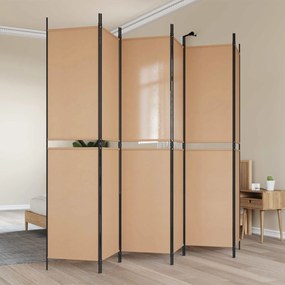 vidaXL Διαχωριστικό Δωματίου 6-Πάνελ Μπεζ 300 x 220 cm Ύφασμα