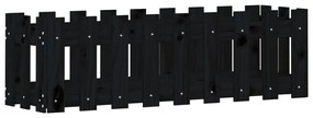 Ζαρντινιέρα Υπερυψωμένη Σχ Φράχτη Μαύρη 100x30x30εκ Μασίφ Πεύκο - Μαύρο