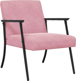 vidaXL Πολυθρόνα Ροζ 59 x 75 x 78 εκ Βελούδο