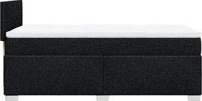 vidaXL Κρεβάτι Boxspring με Στρώμα Μαύρο 90x200 εκ. Υφασμάτινο