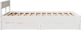 vidaXL Σκελετός Κρεβ. Χωρίς Στρώμα Λευκό 150x200 εκ Μασίφ Πεύκο