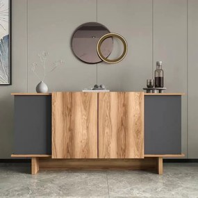 Μπουφές Aramos ανθρακί - oak 180x45x80 εκ. 180x45x80 εκ.