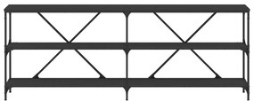 Τραπέζι Κονσόλα Μαύρο 200 x 30 x 75 εκ. Επεξεργ. Ξύλο/Σίδηρος - Μαύρο